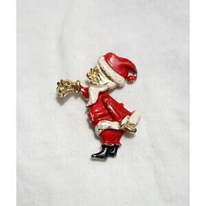 Vintage Santa Claus Brooch Christmas Pin